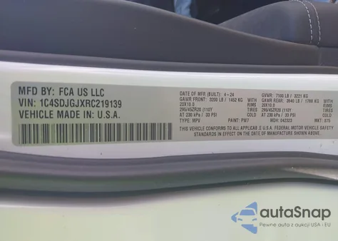 2024 Dodge Durango Srt 392 Alchemi Awd from USA, damaged, VIN 1C4SDJGJXRC219139